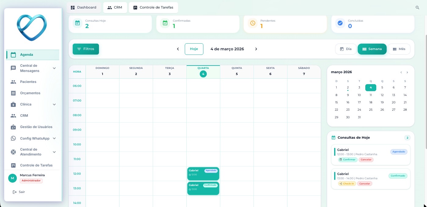 Agendamento e gestão na Pooh Saúde
